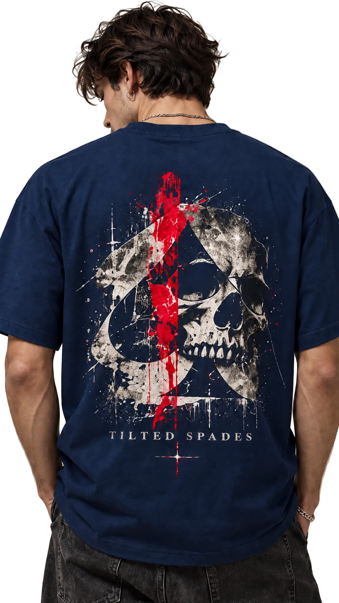 Obsidian tee by Tilted Spades – skeletal spade graphic streetwear (photo 6)