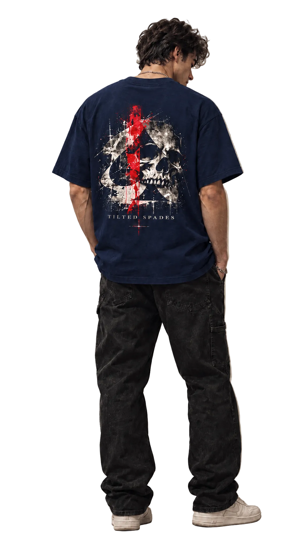 Obsidian tee by Tilted Spades – skeletal spade graphic streetwear (photo 5)
