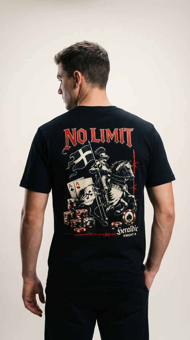 Iron Hand cotton poker graphic shirt product photo, Tilted Spades