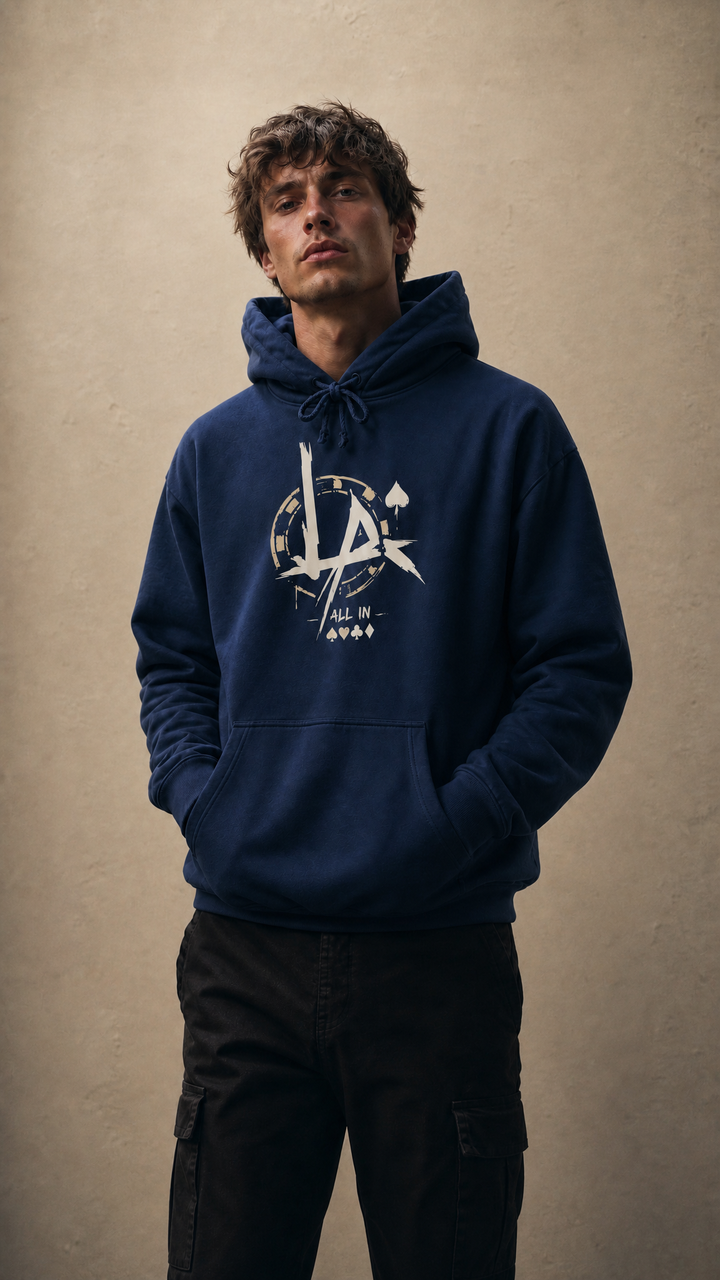 Tilted Club distressed varsity poker hoodie by Tilted Spades (photo 6)