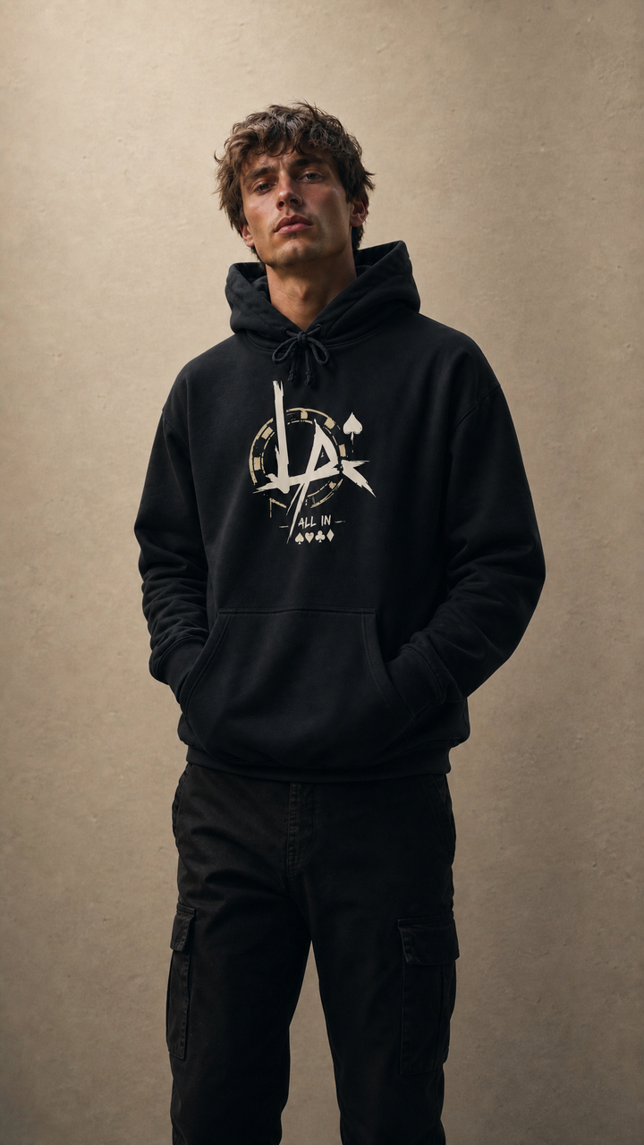 Tilted Club distressed varsity poker hoodie by Tilted Spades (photo 1)
