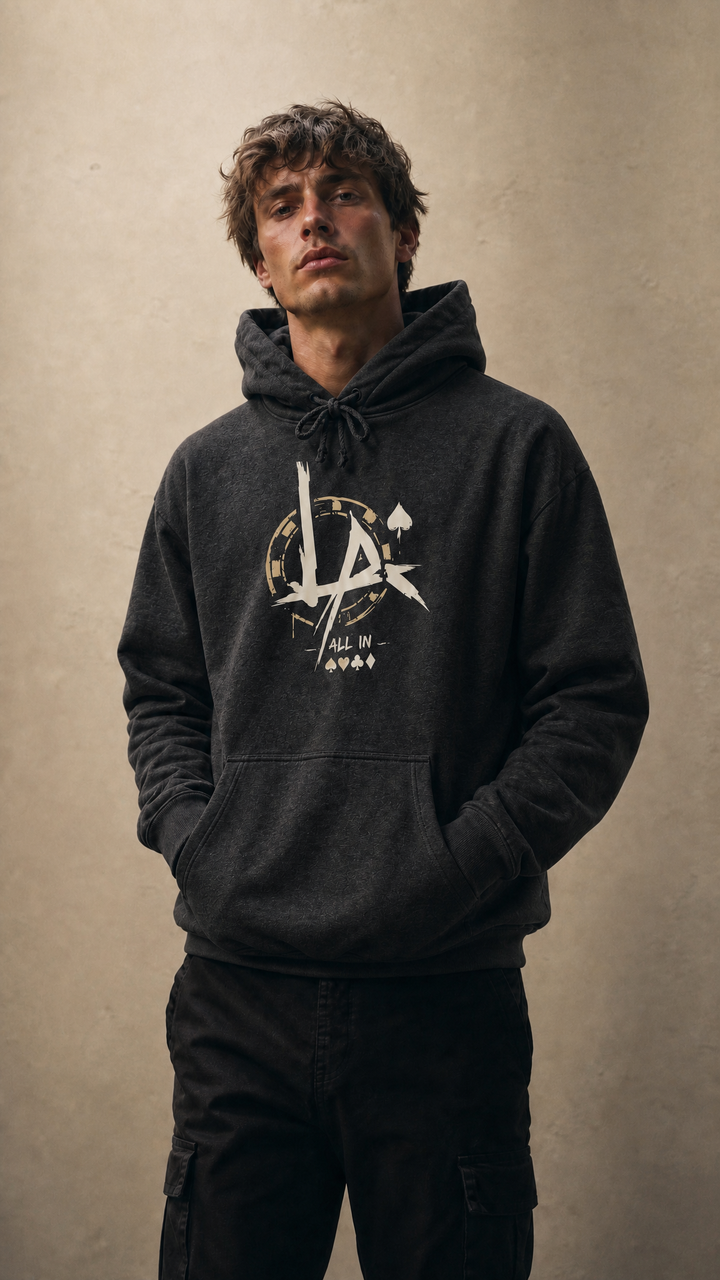 Tilted Club distressed varsity poker hoodie by Tilted Spades (photo 5)