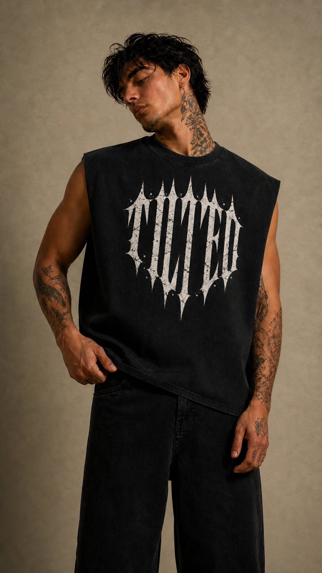 Tilted French Terry Boxy Tank Top by Tilted Spades (photo 1)