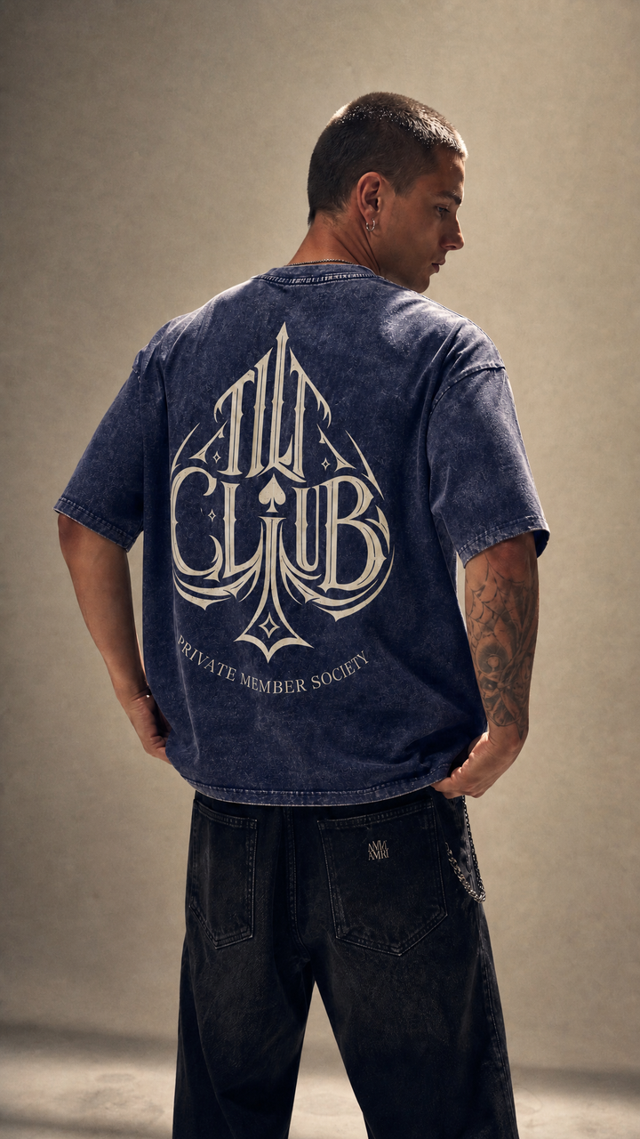 Spyre snow washed spade graphic tee product photo, Tilted Spades