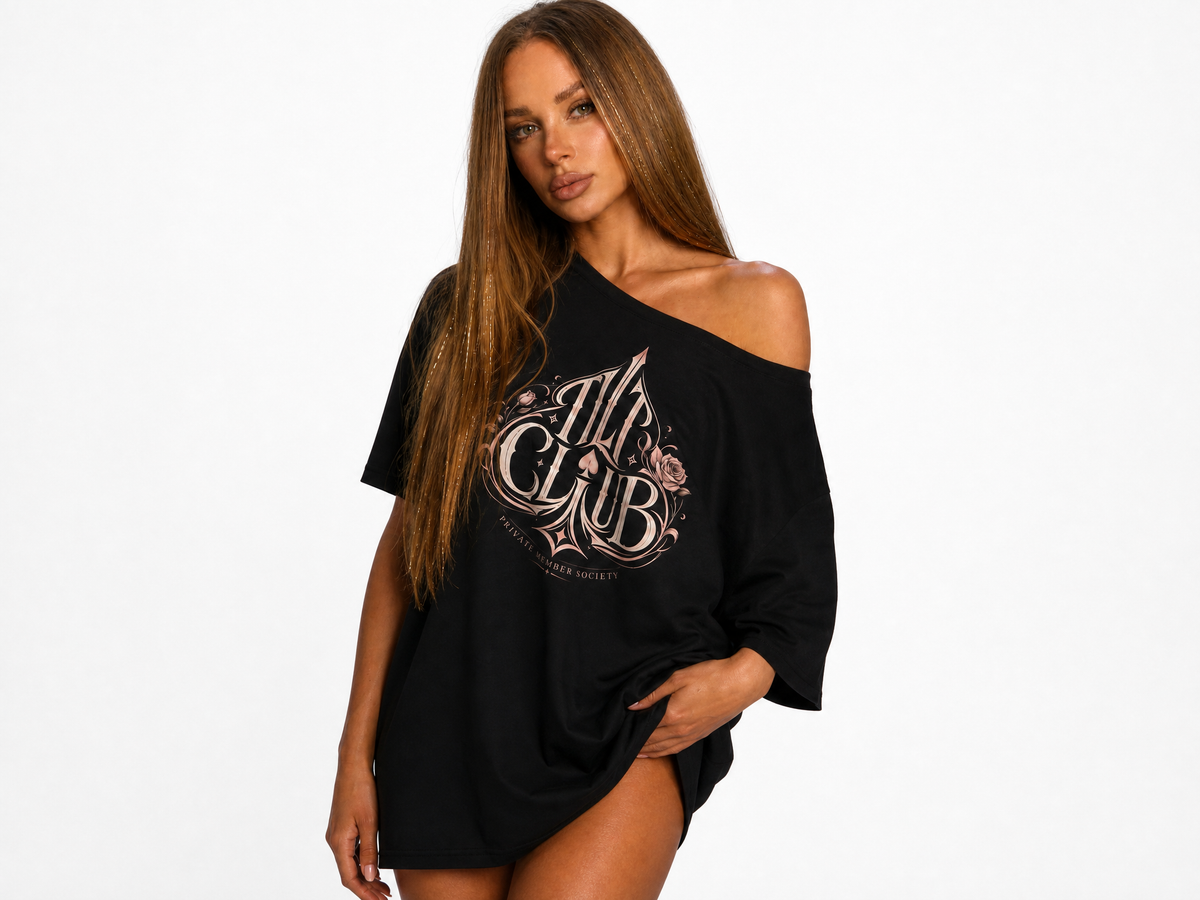 Spyre Women's Asymmetric Shoulder Oversized Cotton T-Shirt