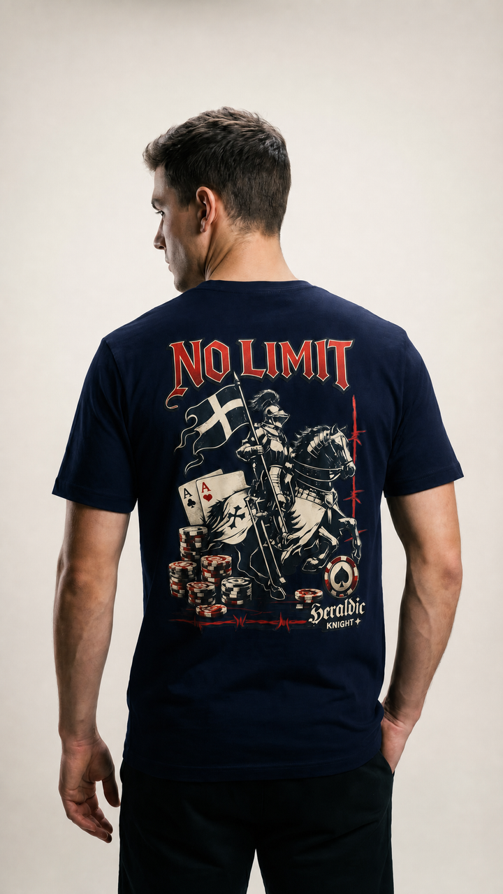 Iron Hand cotton poker graphic shirt product photo, Tilted Spades