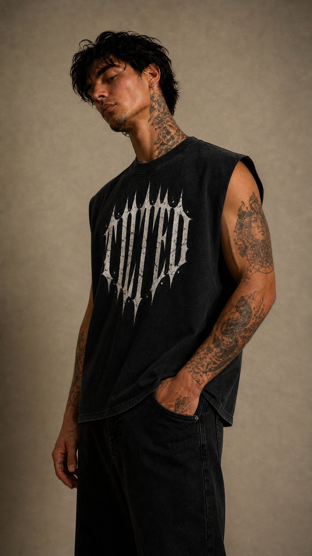 Tilted French Terry Boxy Tank Top by Tilted Spades (photo 3)