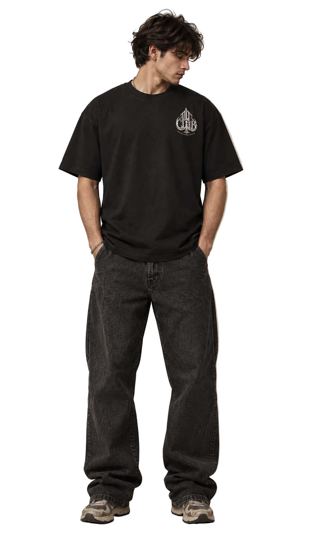 Obsidian tee by Tilted Spades – skeletal spade graphic streetwear (photo 3)