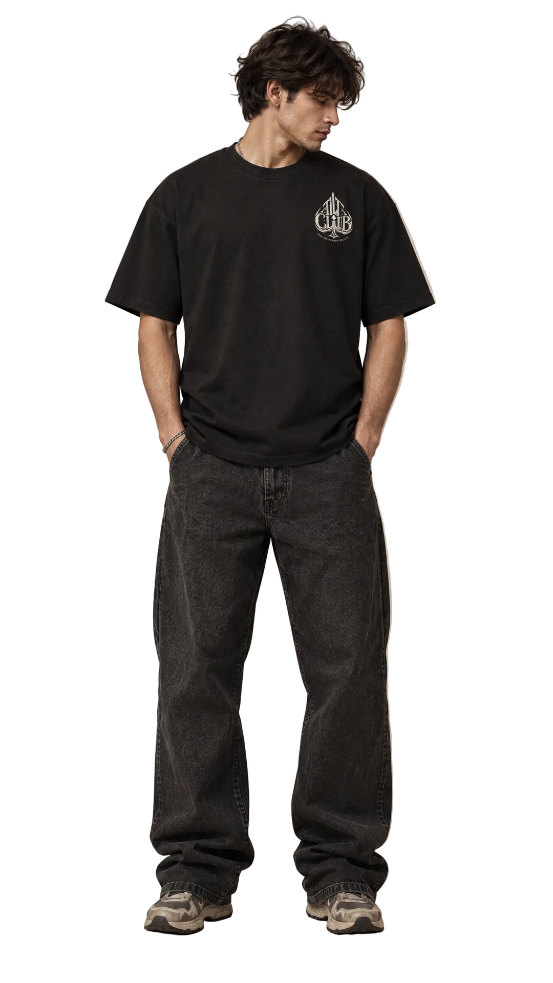 Obsidian tee by Tilted Spades – skeletal spade graphic streetwear (photo 3)