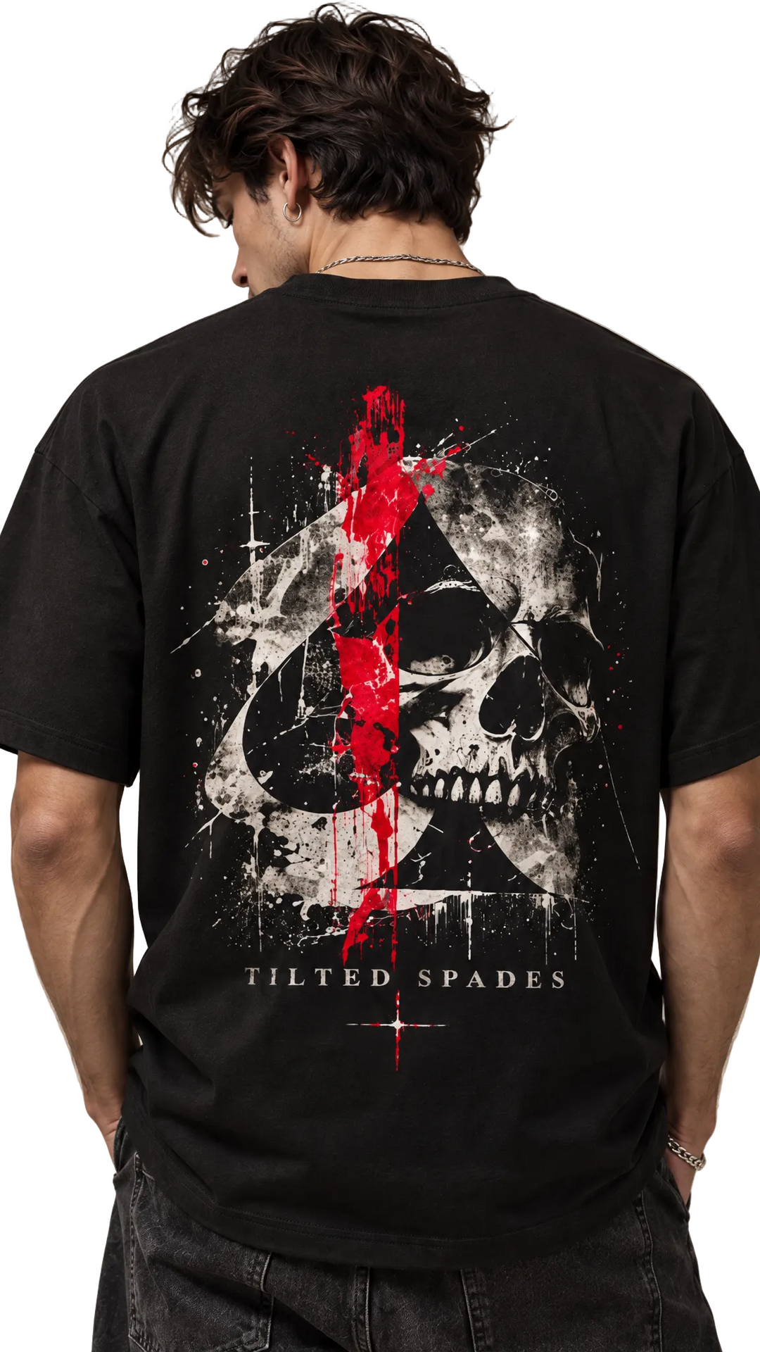 Obsidian tee by Tilted Spades – skeletal spade graphic streetwear (photo 4)