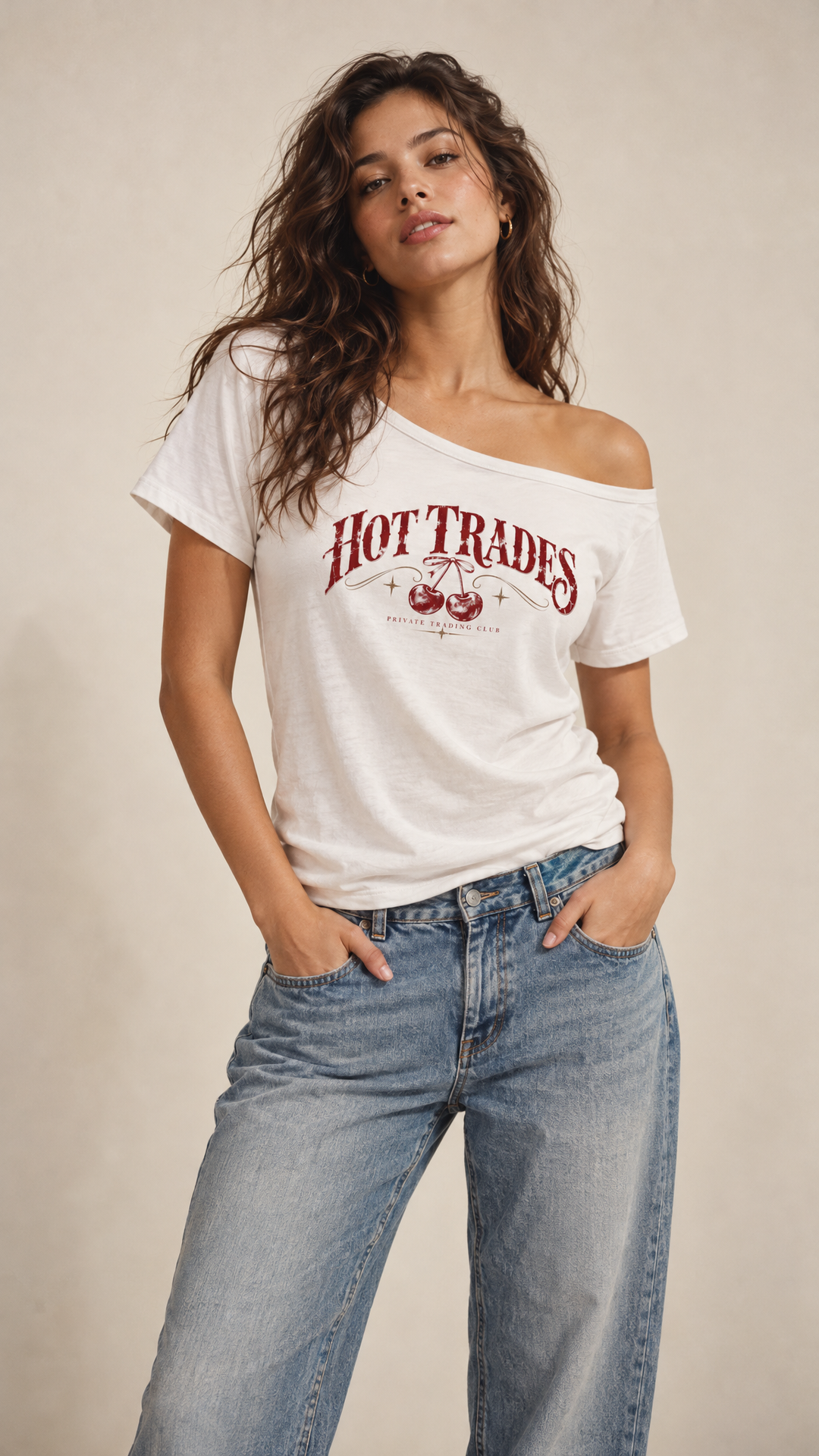 Cherry Bomb Off-Shoulder Tee